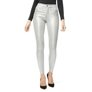 Good American $179 Good Skinny Jeans Mid Rise Light Wash Five Pocket Silver 4/27